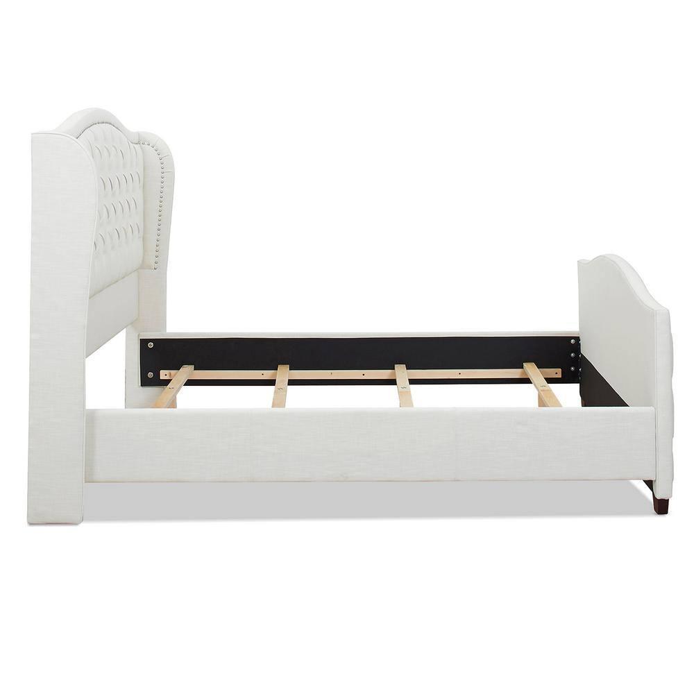 Jennifer Taylor Home Marcella Tufted Wingback King Bed Antique White