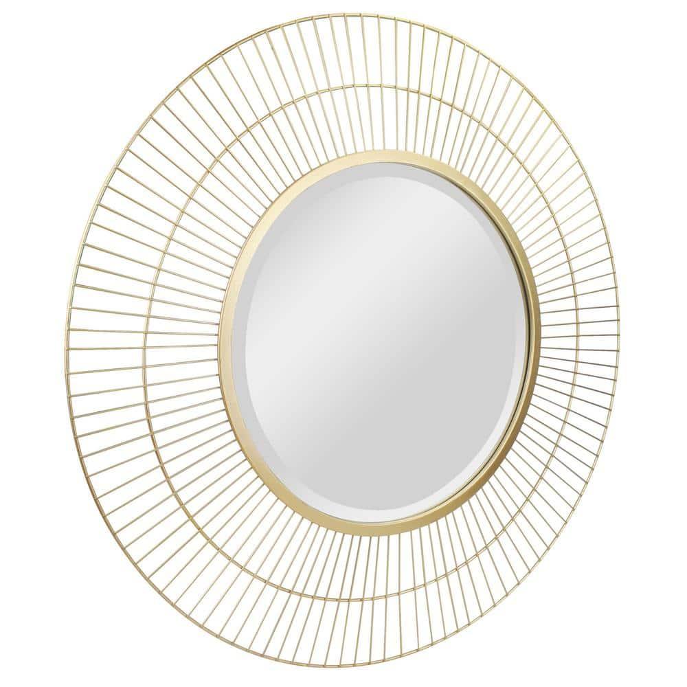 Two Loop Radial Wire Mirror Gold - Stonebriar Collection