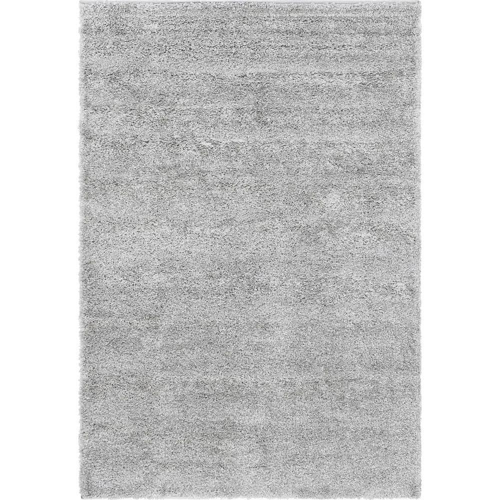 Nuloom Neva Solid 4x6 Shag Indoor Area Rug for Living Room Bedroom Dining Room Nursery, Grey/Ivory