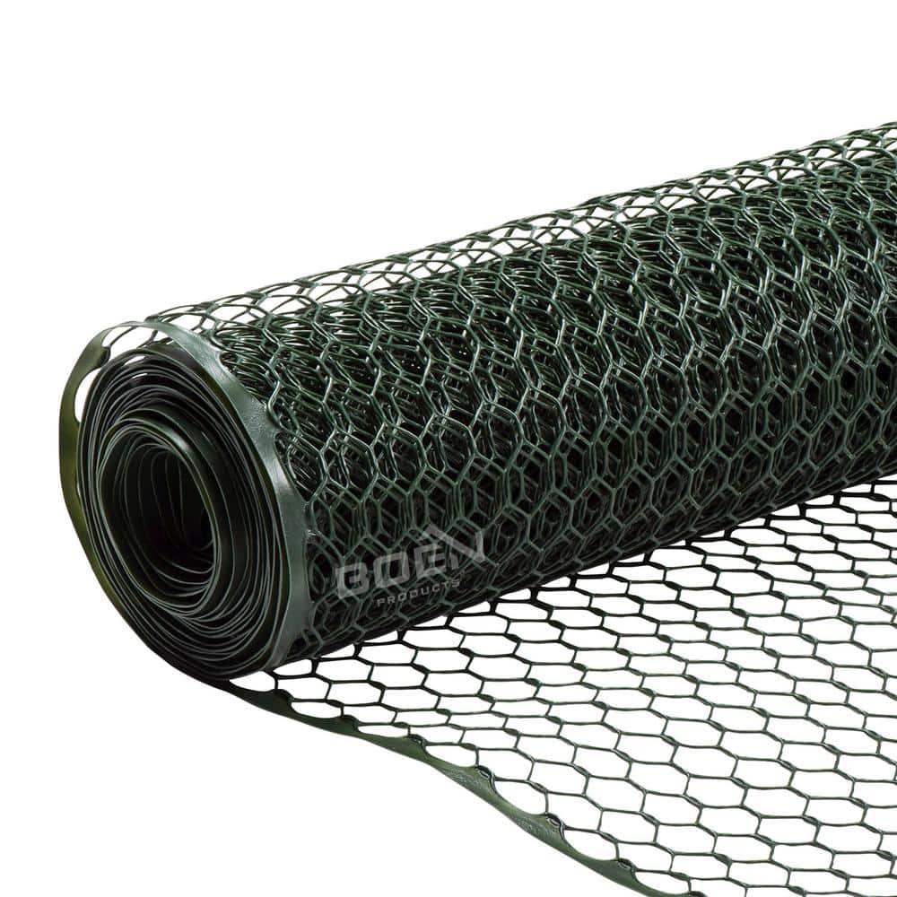 Boen Plastic Hex Chicken Wire Mesh Temporary Fence Roll 2' x 25' with Rust Resistant