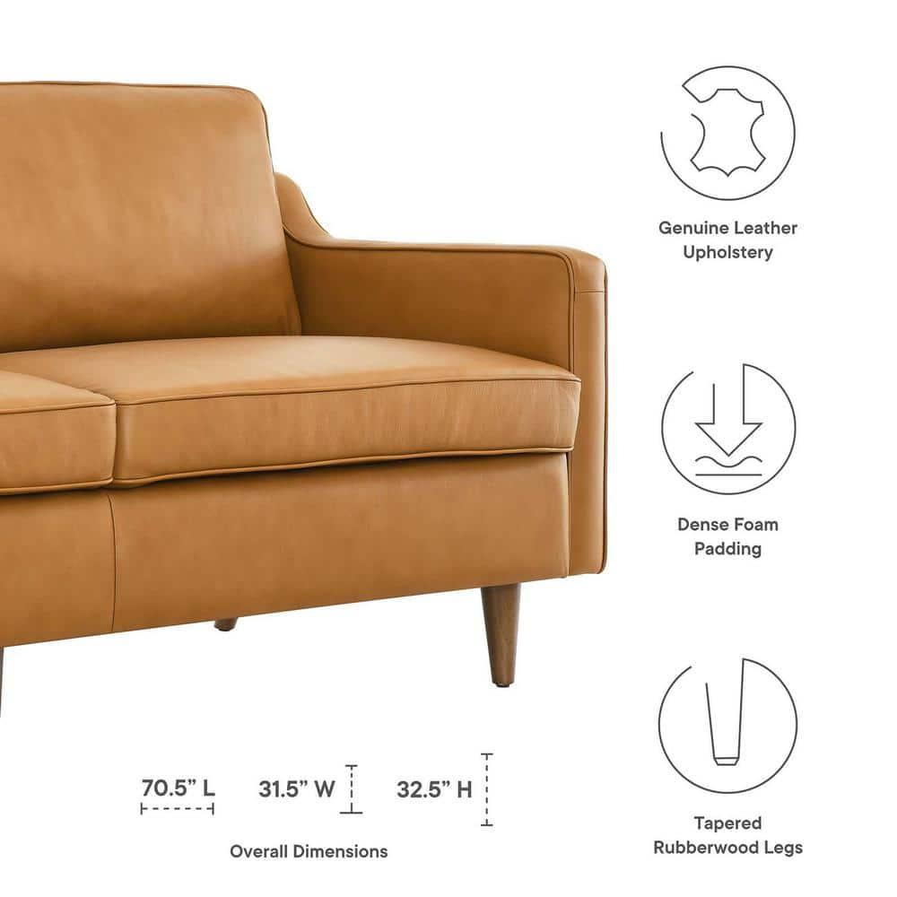 Impart Genuine Leather Sofa Tan