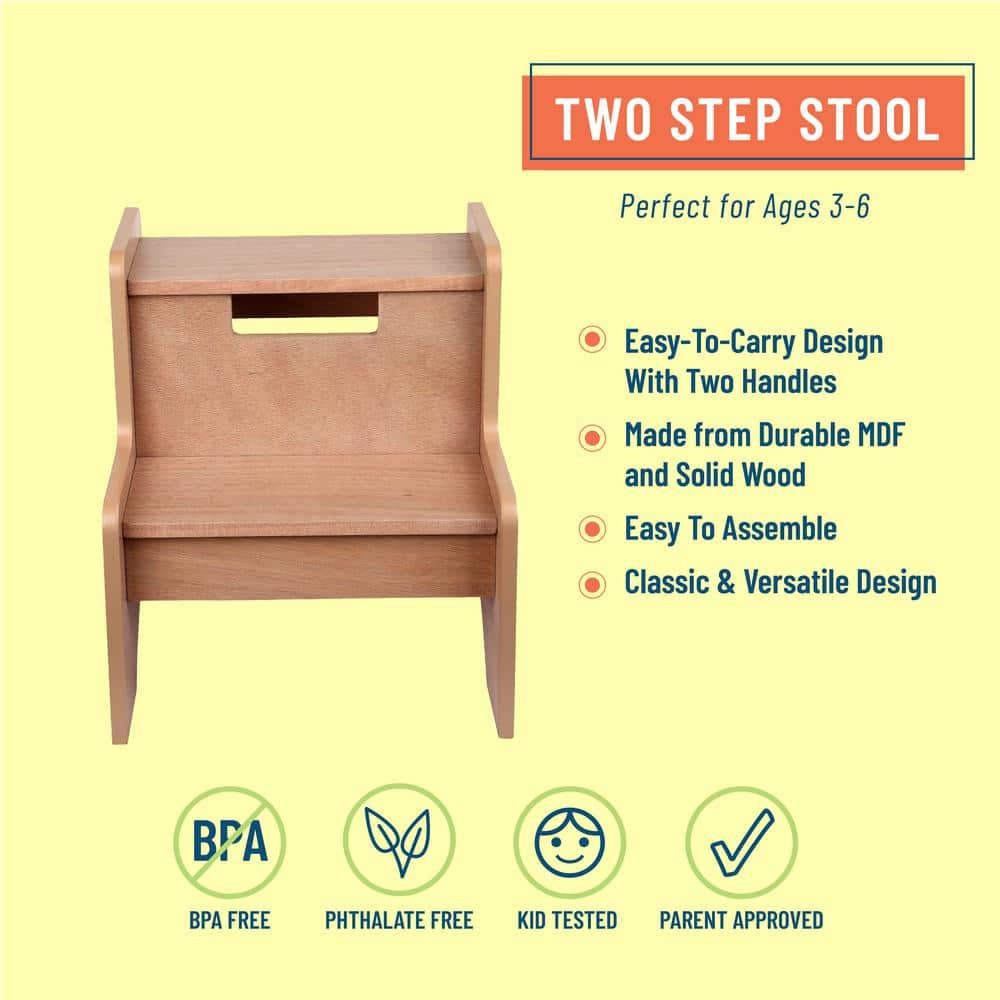 Classic Oak MDF 2-Step Stool