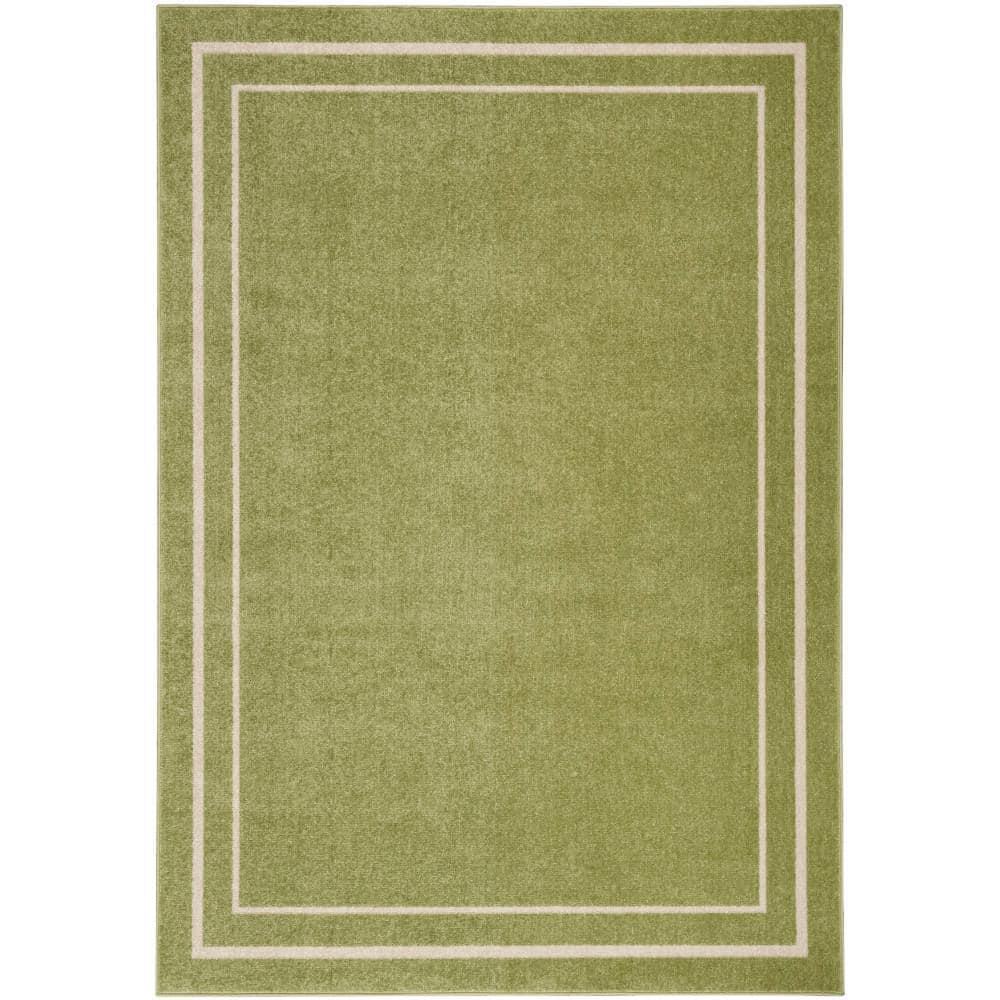 Nourison Essentials 8' x 10' Green Ivory Contemporary Indoor/Outdoor Rug