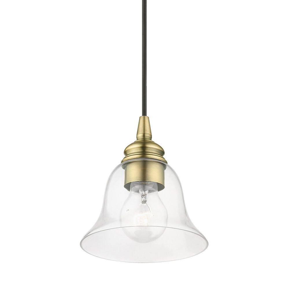 Livex Lighting Moreland 1 - Light Pendant in Antique Brass