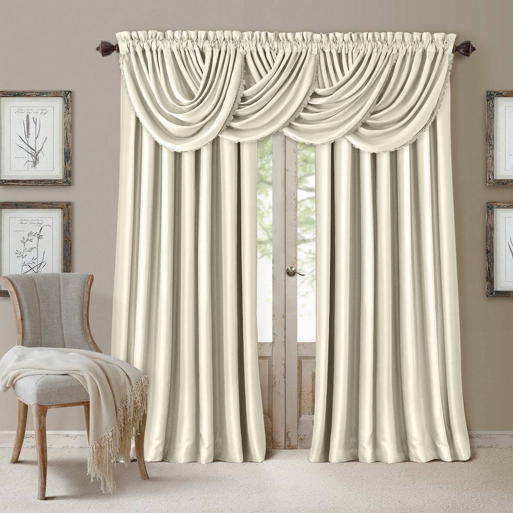 All Seasons Single Waterfall Window Valance - 52" x 36" - Ivory - Elrene Home Fashions