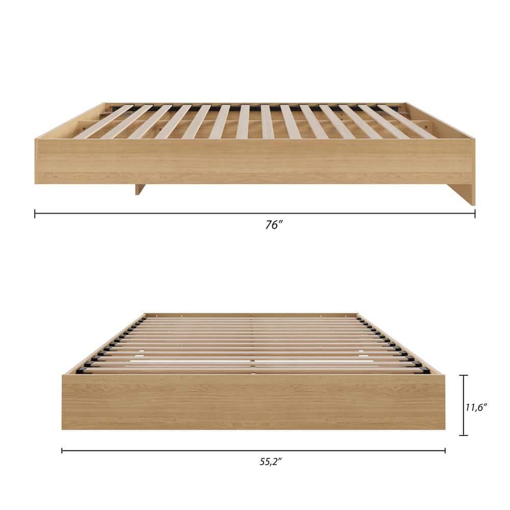 Nexera Full Size Platform Wood Bed Frame, Natural Maple