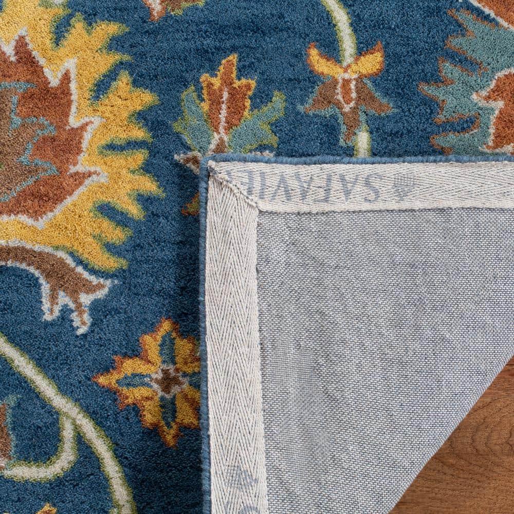 SAFAVIEH Heritage Sharla Floral Wool Area Rug, Navy, 5' x 8'