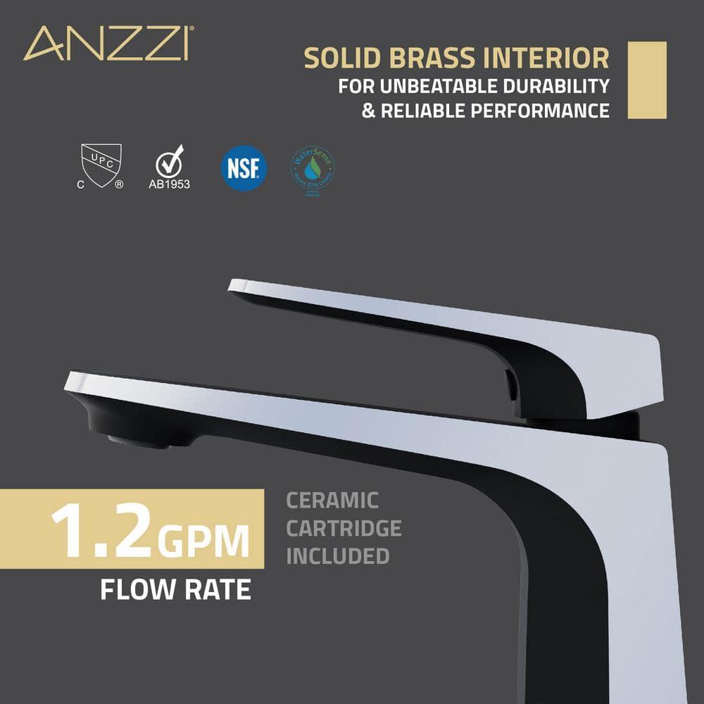Single-Hole Single-handle Bathroom Faucet with Drain Assembly