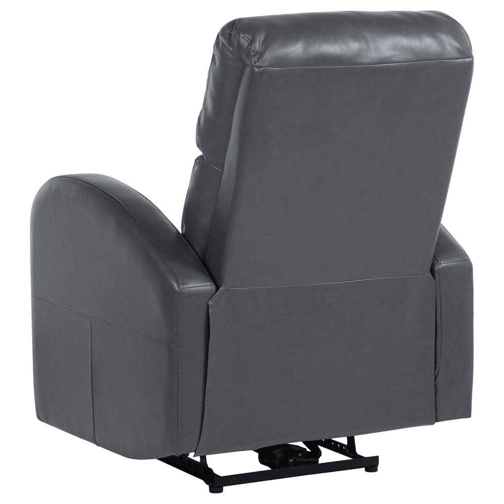 Coaster Grant Faux Leather Upholstered Power Recliner Chair Gray