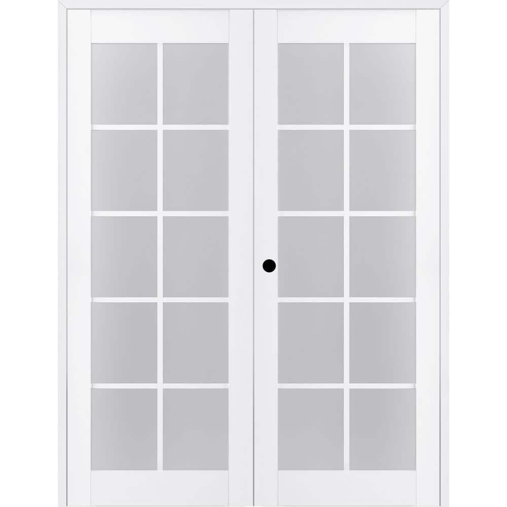 Belldinni Palladio Active 10-Lite Frosted Glass Wood Composite Double Prehung French Door