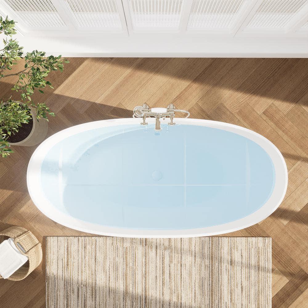 Altair Euston 65'' x 29.9'' Freestanding Soaking Stone Rein Bathtub 53165-BAT-MW