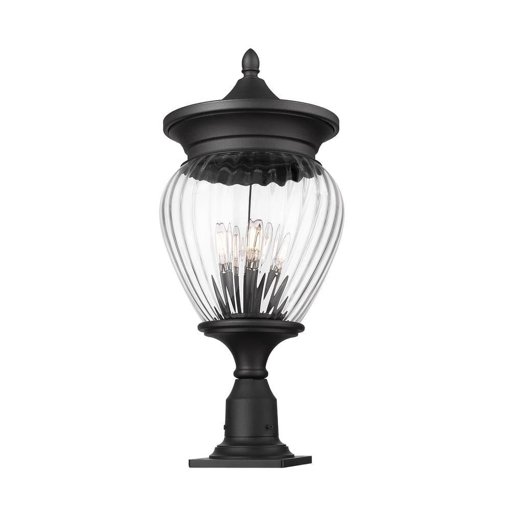 Z-Lite Davina 4 Light Outdoor Pier Mounted Fixture in Black
