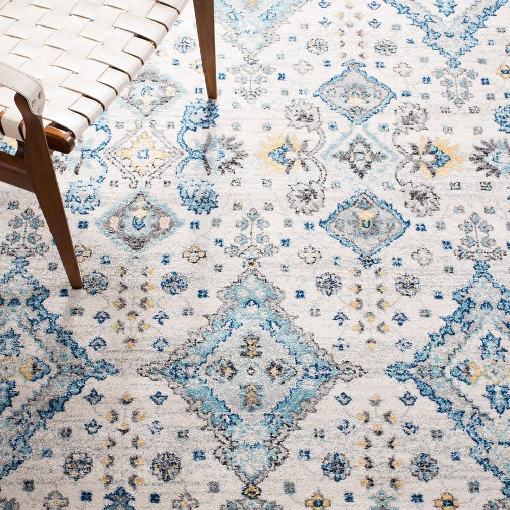 Evoke EVK224 Power Loomed Accent Rug - Ivory/Light Blue - 3'x5' - Safavieh.