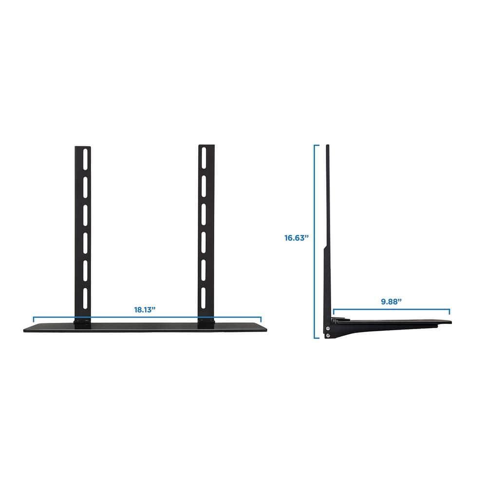 Mount-It TV Wall Mount Shelf Bracket Under TV for Cable Box, DVD Player, Stereo AV Components Shelf, Black