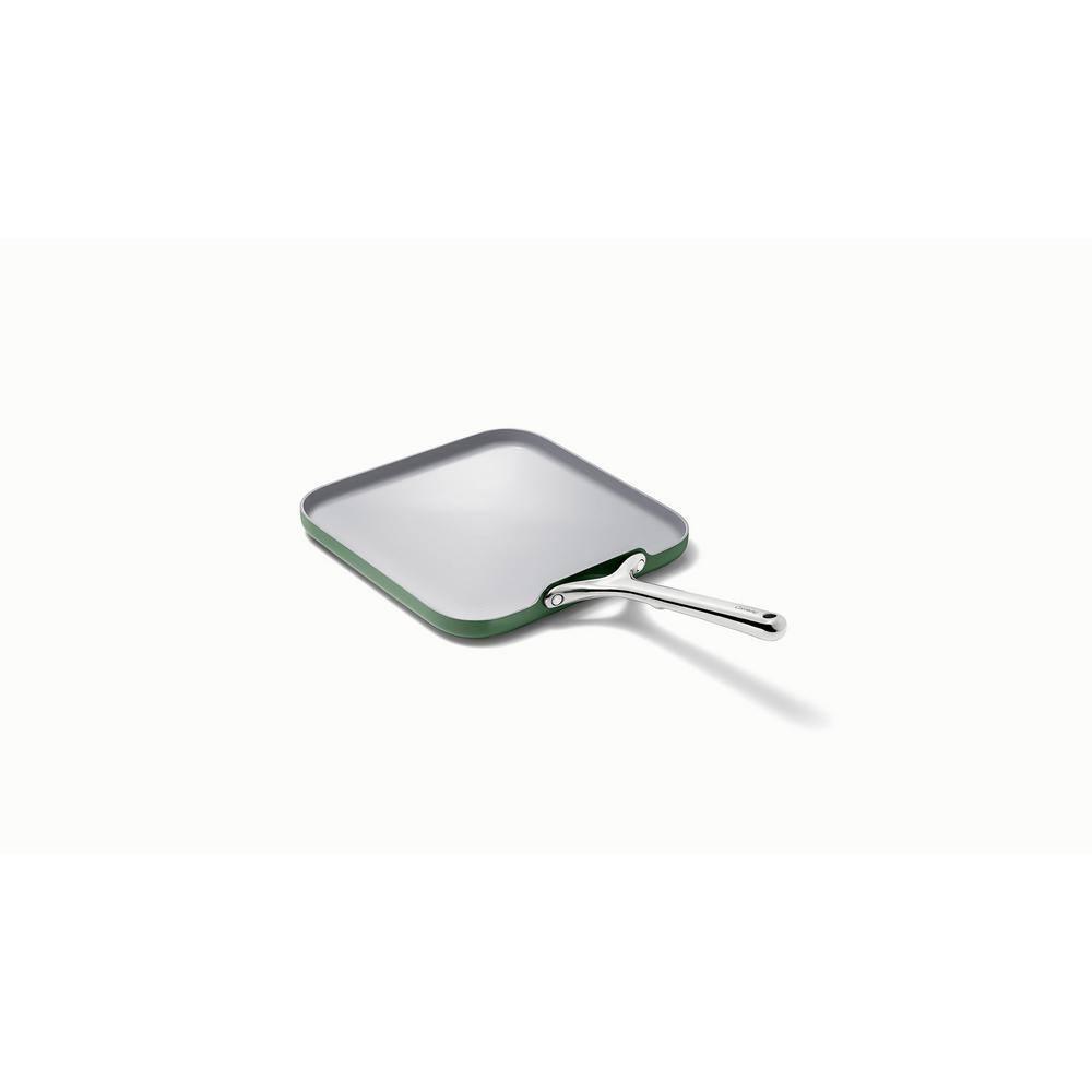 Caraway Home 11.02" Nonstick Square Flat Griddle Fry Pan Sage: Caraway Cookware, Silicone Polyester, Hand Wash