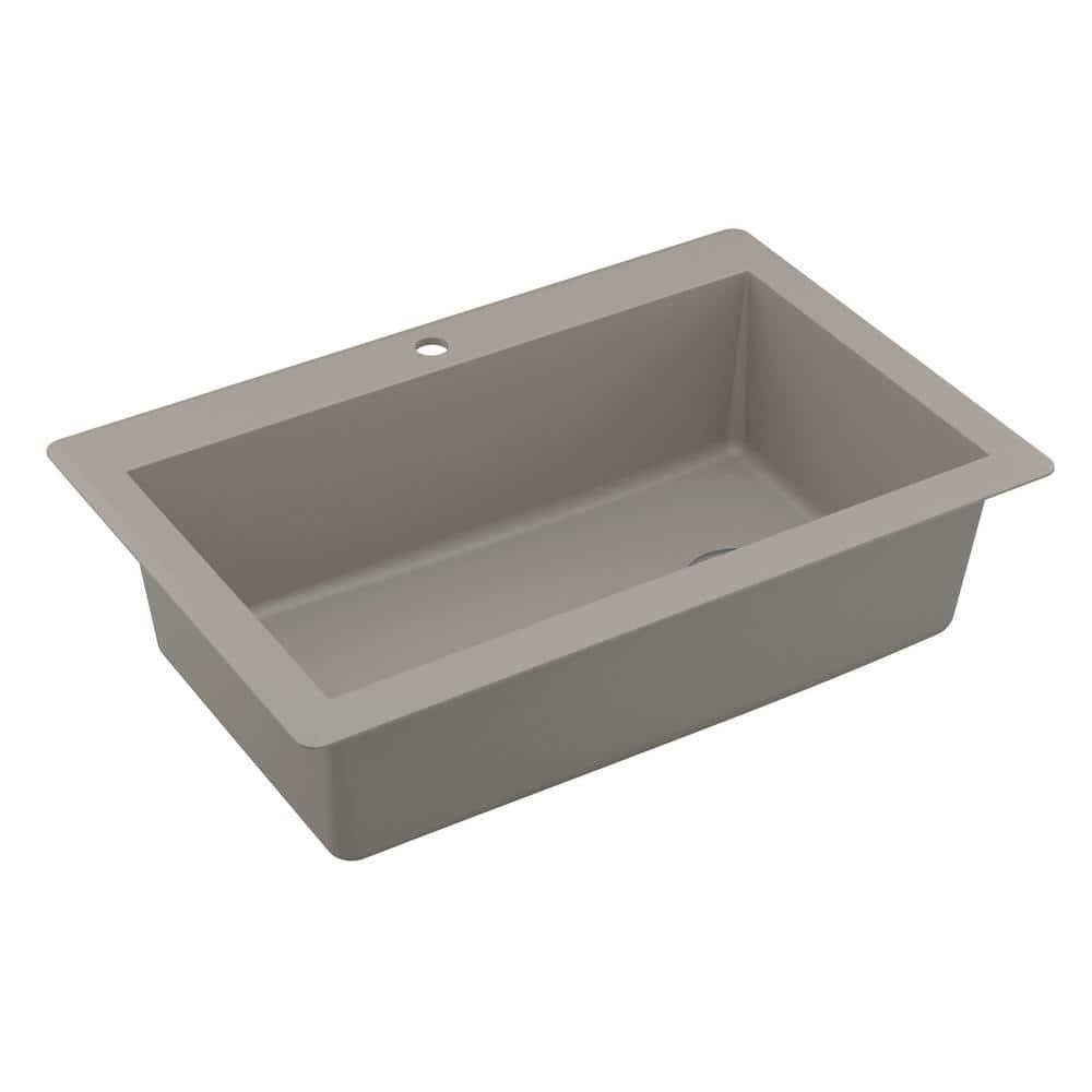 Karran Drop-in Quartz Composite 33'' X 22'' 1-Hole Single Bowl Kitchen Sink
