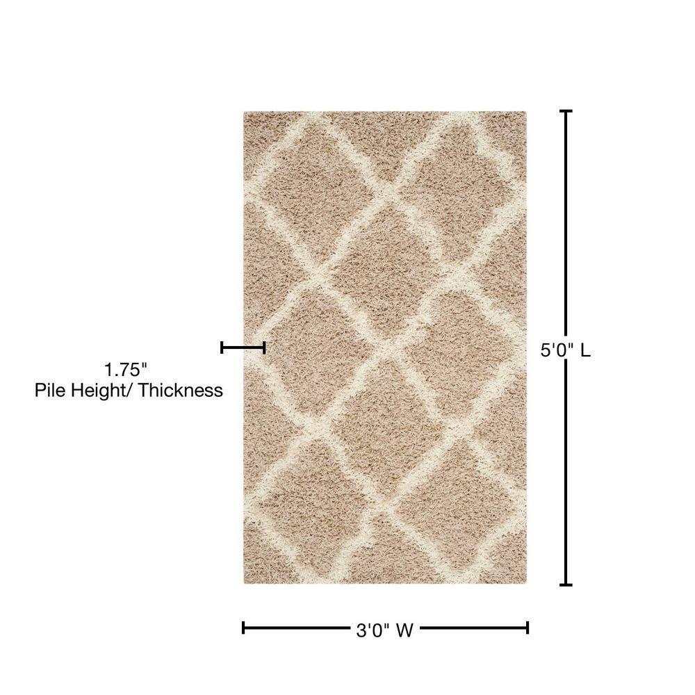 Dallas Shag SGD257 Power Loomed Indoor Accent Rug - Beige/Ivory - 3'x5' - Safavieh.