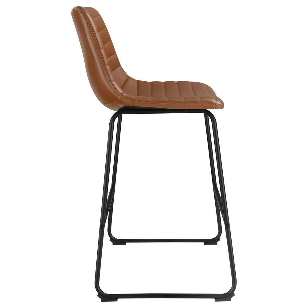 Coaster Zuni Faux Leather Upholstered Counter Height Chair in Brown