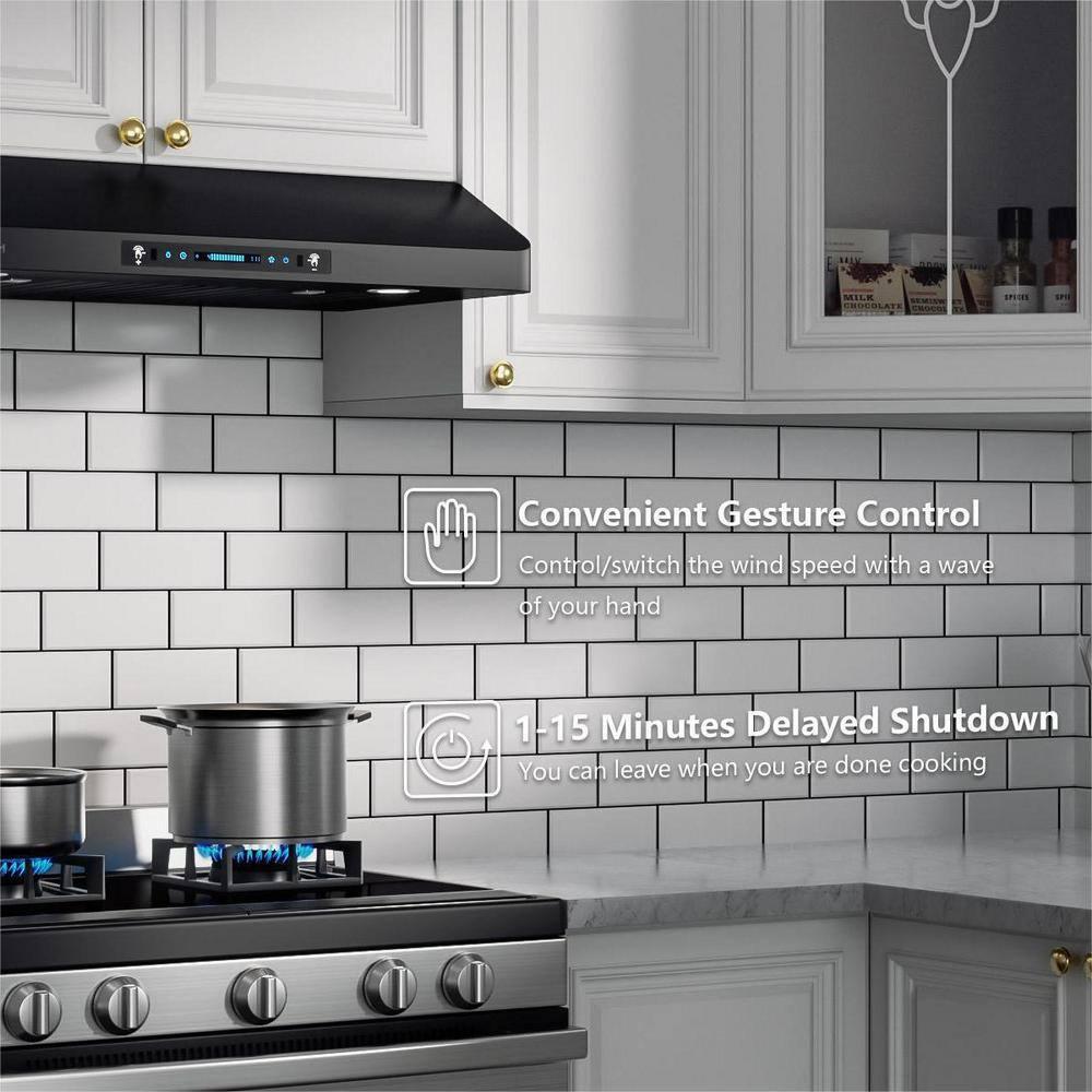 IKITCHEN VIKIO 30" 900 CFM Ducted Under Cabinet Range Hood With Intelligent Control C01-30-BSS