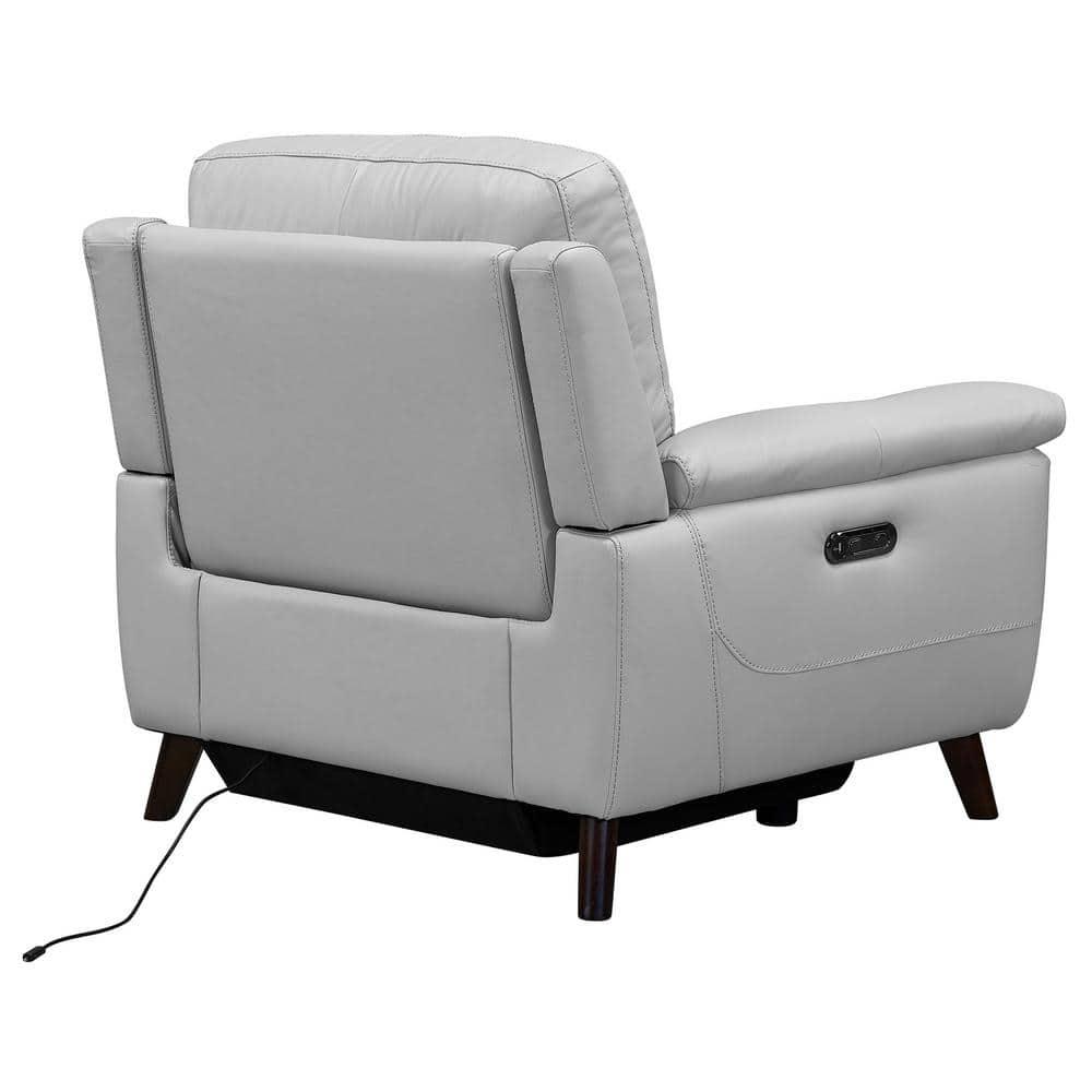 Lizette Contemporary Leather Power Recliner Chair with USB Gray - Armen Living