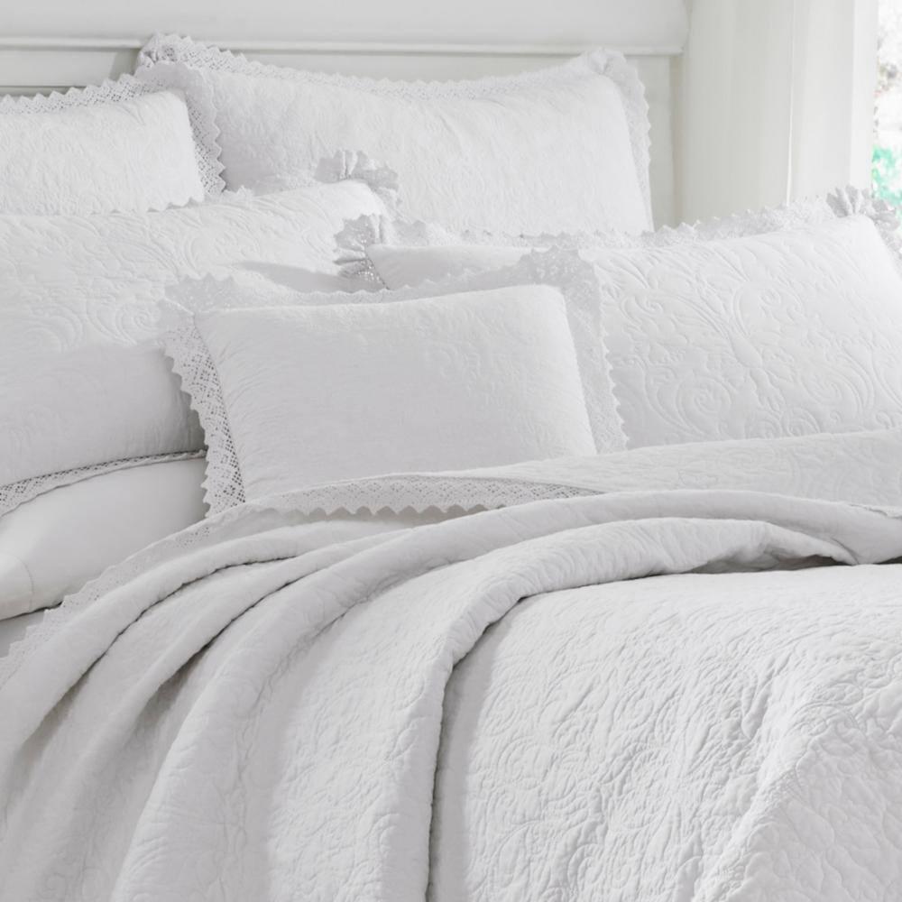 White Heirloom Crochet Quilt Set (Twin) - Laura Ashley