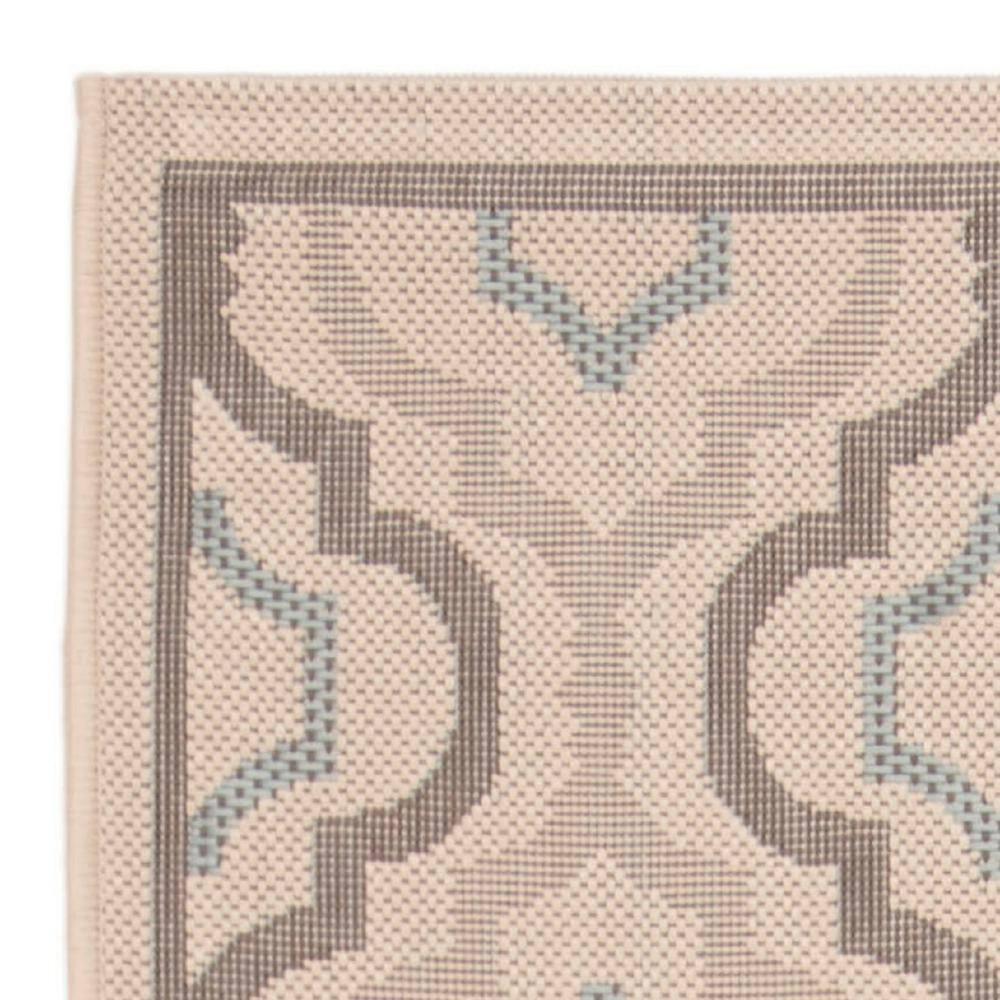 Courtyard CY7938 Power Loomed Indoor and Outdoor Runner Rug - Beige/Dark Beig - 2'3"x12' - Safavieh