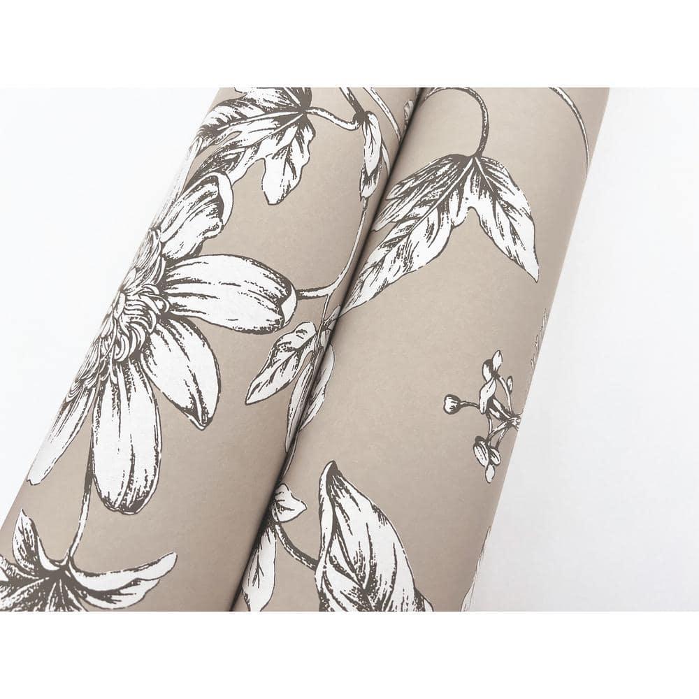 Passion Flower Toile Floral Wallpaper