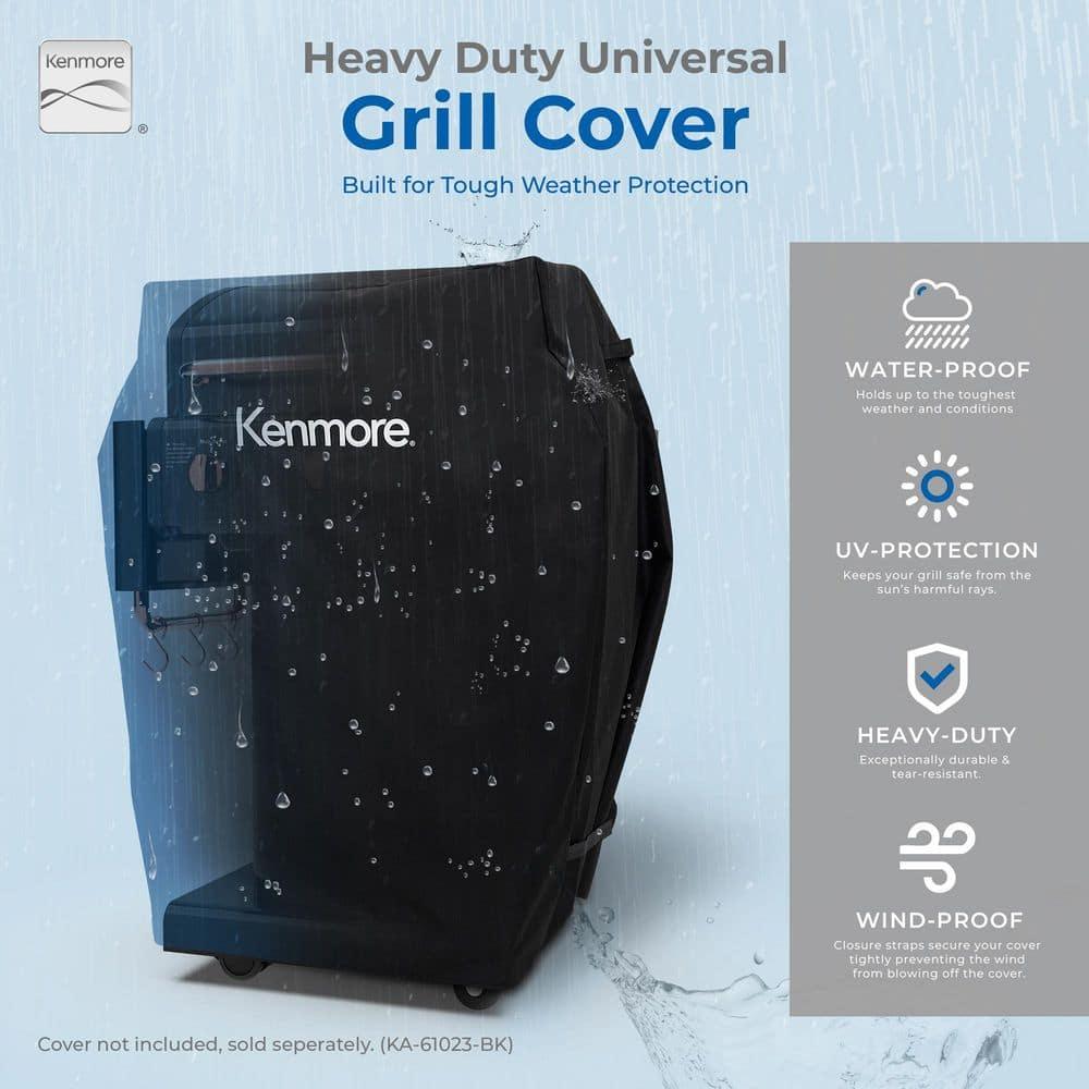 Kenmore 3-Burner Propane Gas Grill with Foldable Side Tables for Outdoor BBQ