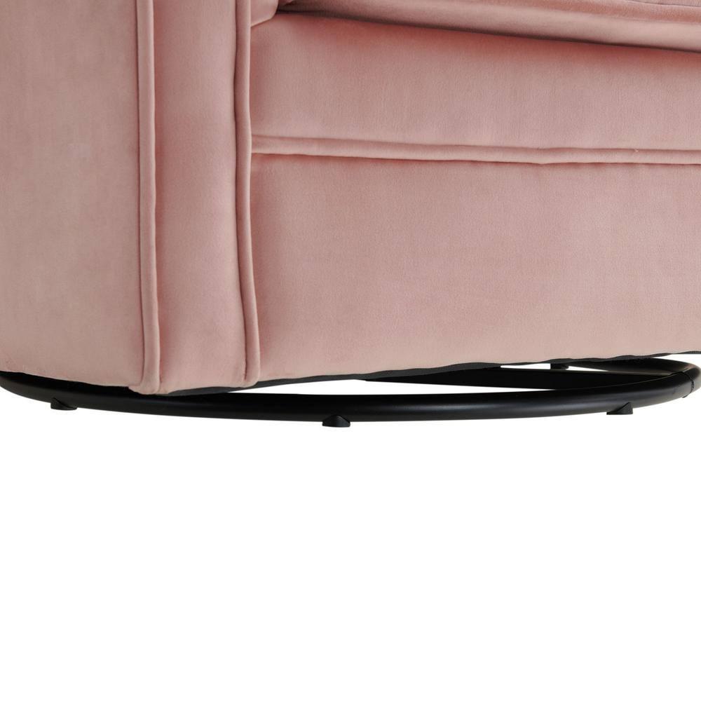 Lawson Swivel Chair Pink - Picket House Furnishings: Upholstered Velvet Accent for Living Room, Foam Filled