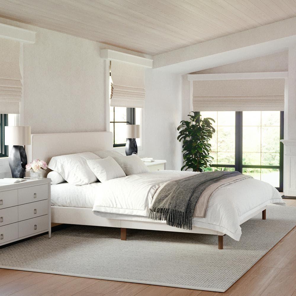 Martha Stewart Martha Stewart Britta Upholstered Platform Bed With Piped Detail Headboard