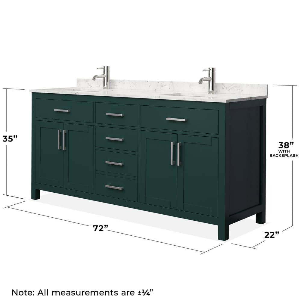 Beckett 72" Freestanding Double Bathroom Vanity with Cultured Marble Top