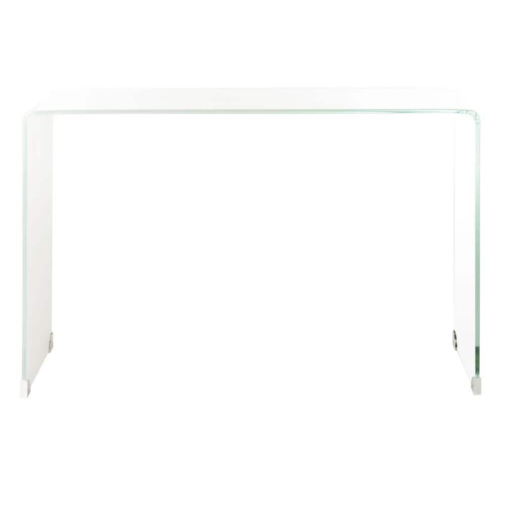 Crysta Ombre Glass Console Table - Clear/White - Safavieh