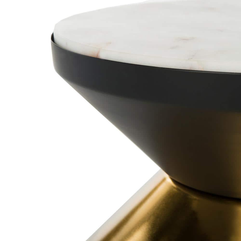 Azizi Stone Top Side Table - ACC3202A - Black/Gold - Safavieh