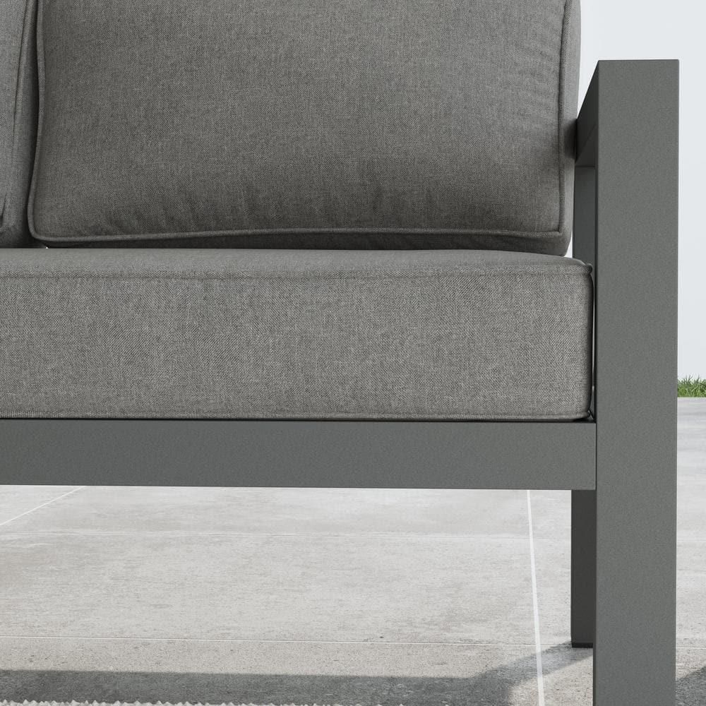 Homestyles Grayton Gray Aluminum Outdoor Aluminum Sofa
