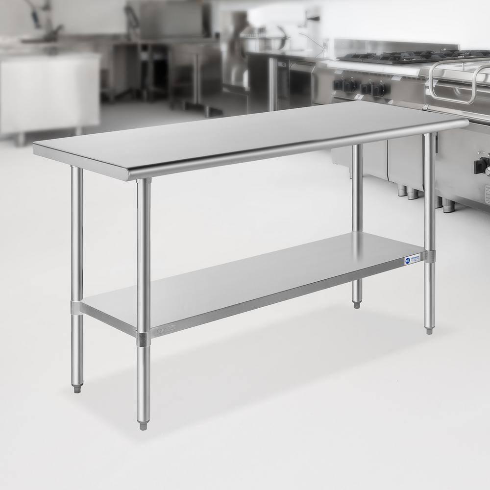 GRIDMANN 30" D x 34.5" H Stainless Steel Prep Station with Undershelf
