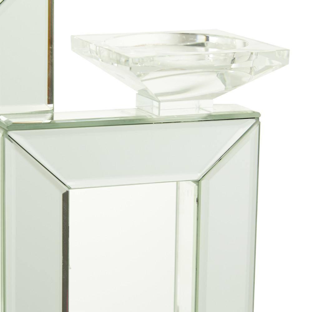 DecMode 3 Holder Silver Wood Candelabra