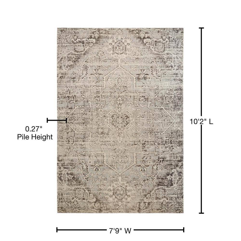 Nicole Miller New York Patio Sofia Medallion Indoor/Outdoor Area Rug, Light Grey/Dark Grey