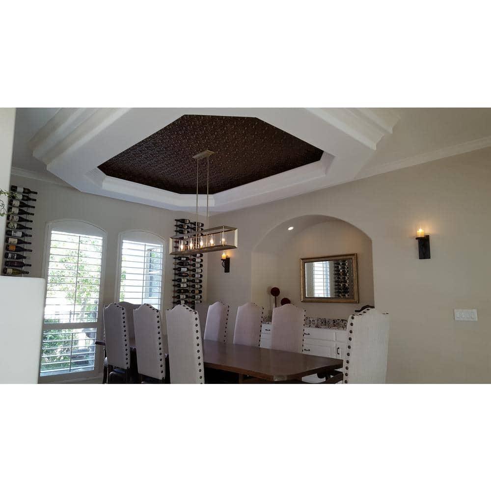 FromPlainToBeautifulInHours Gothic Reims 2 Ft. X 2 Ft. Drop-In Or Glue-Up PVC Ceiling Tile (Set of 10)