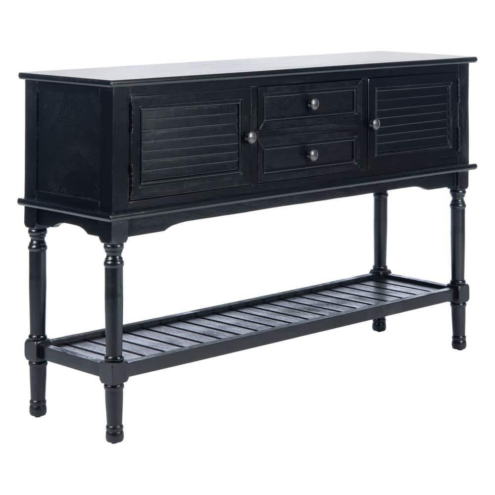 Tate 2 Drawer 2 Door Console Table - CNS5722B - Black - Safavieh