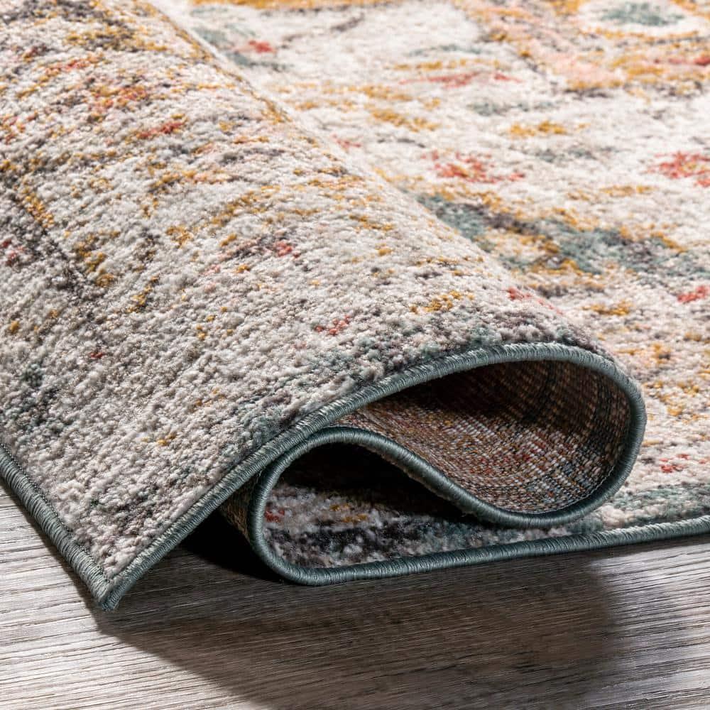 Nuloom 12x15 Justine Vintage Medallion Indoor Area Rug, Beige, Faded Persian Design, Stain Resistant, BedroomLiving Room, Kitchen,