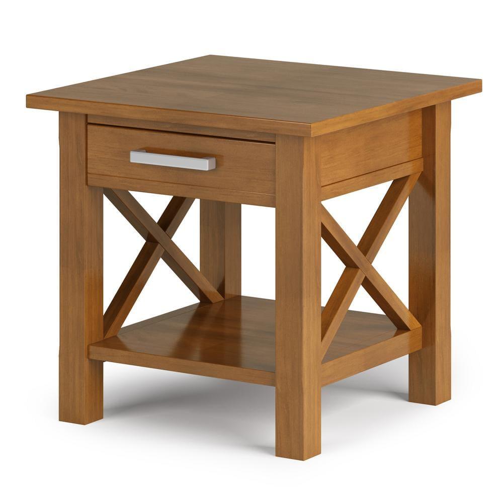 Simpli Home Kitchener 21"W Solid Mango Wood Square End Table with Storage Drawer