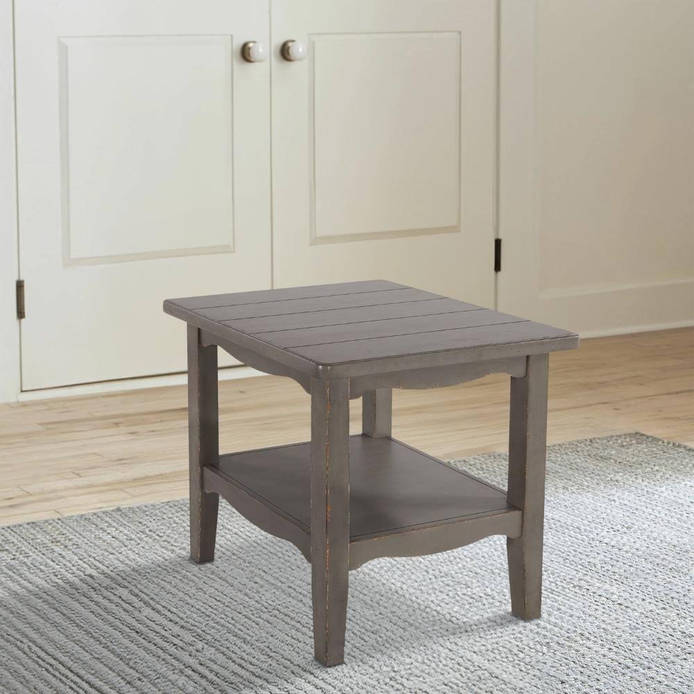Signature Design by Ashley Traditional Charina End Table, Antique Gray