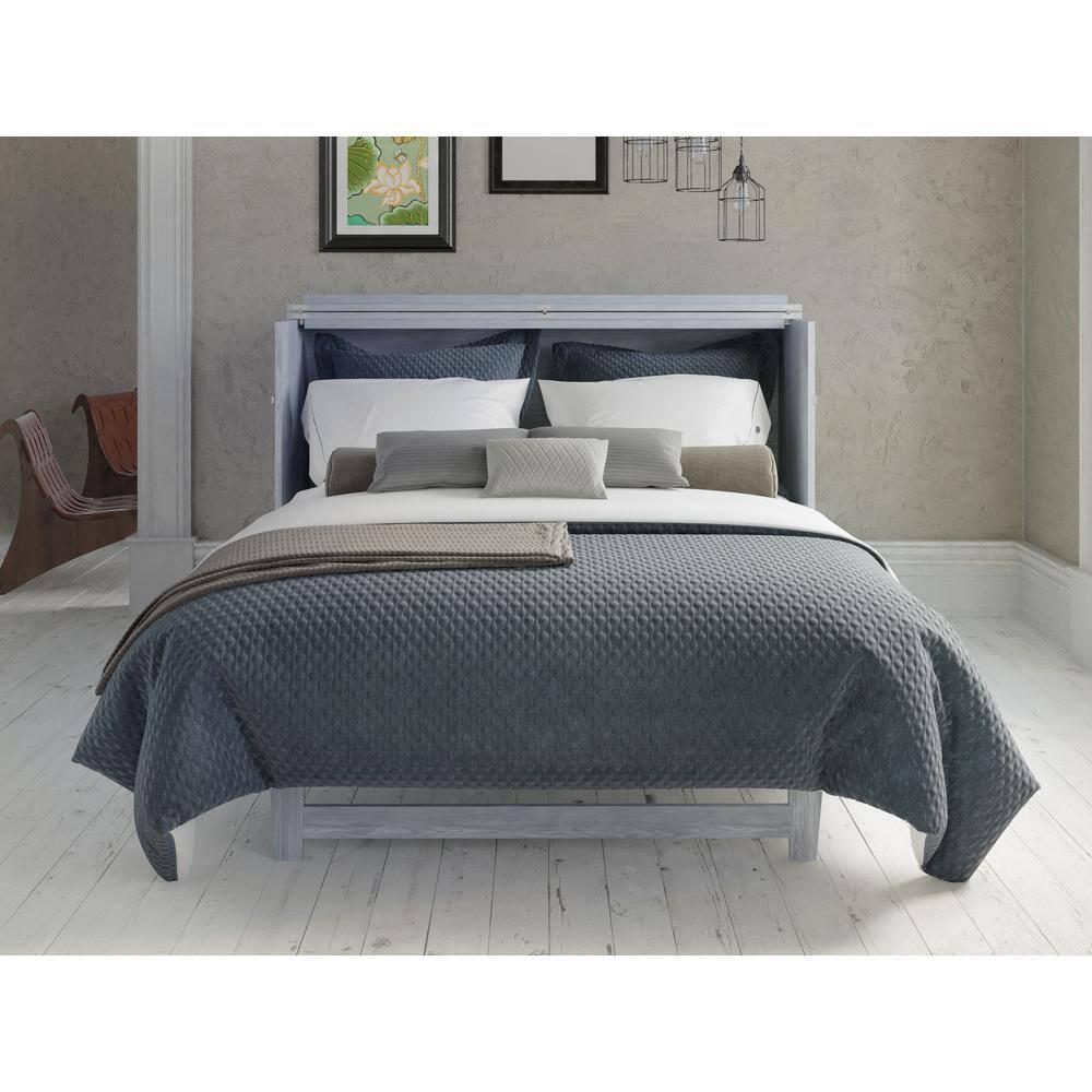 Deerfield Murphy Bed Chest Queen Driftwood with Charging Station