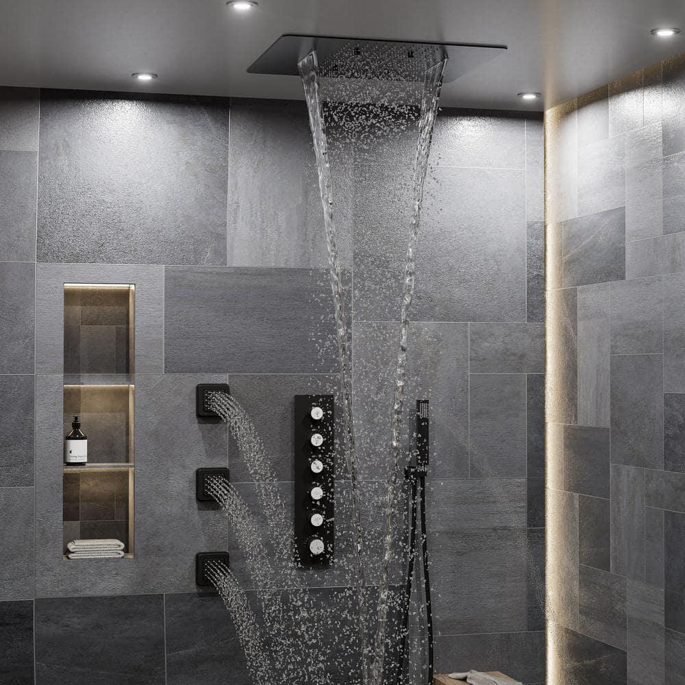 CASAINC Luxury Concealed Large Overhead Spray Multifunctional Shower