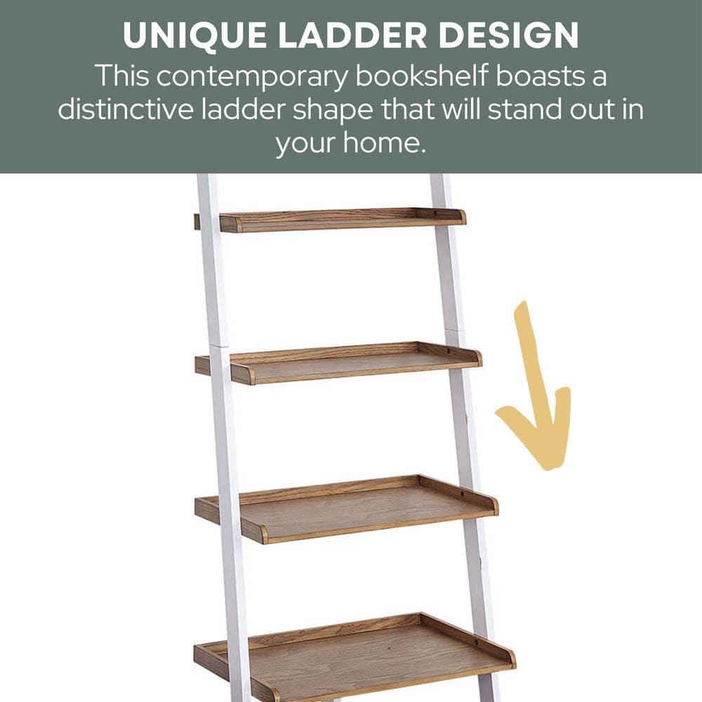 Convenience Concepts American Heritage Bookshelf Ladder, Driftwood/White