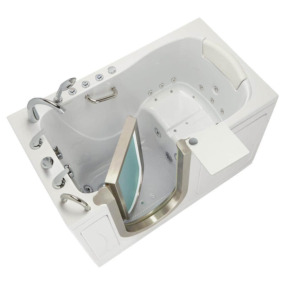 Royal 32"x52" Acrylic Air and Hydro Massage Walk-In Bathtub, 5 Piece Fast Fill Faucet, 2" Dual Drain