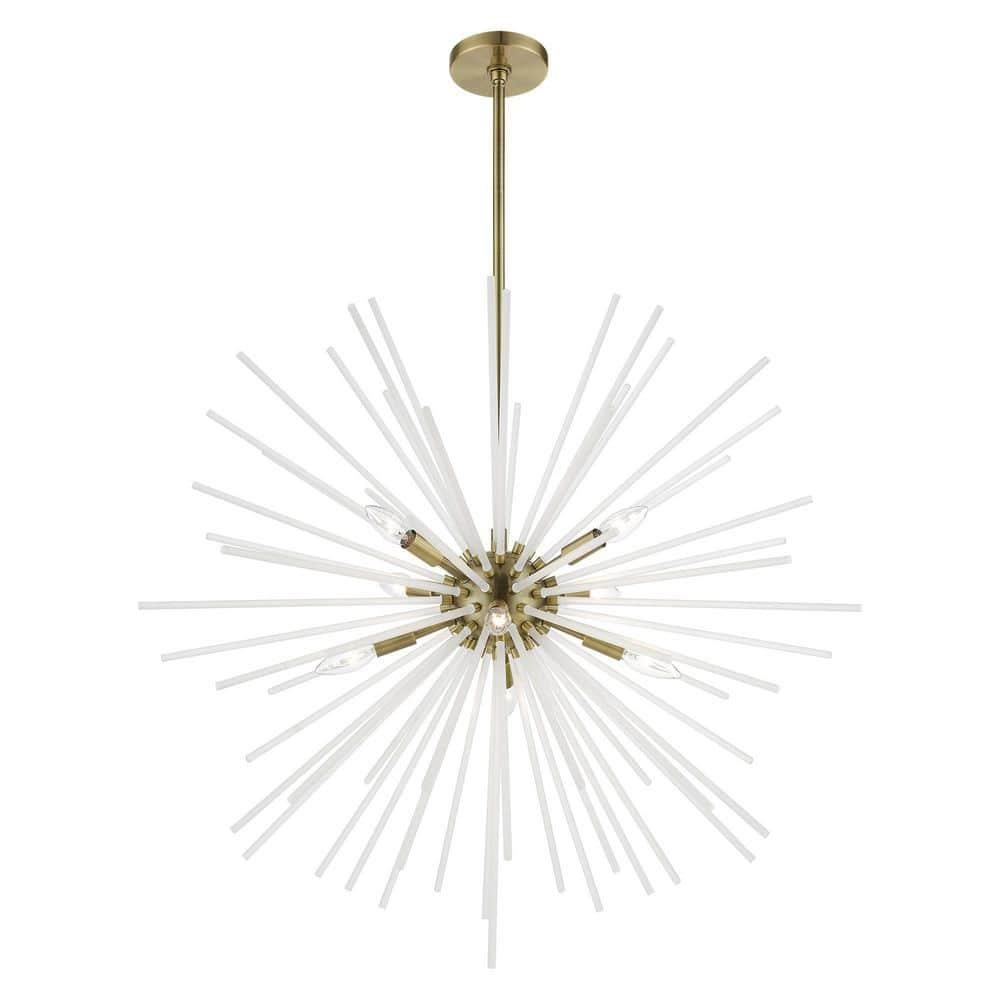 Livex Lighting Uptown 8 - Light Chandelier in  Antique Brass