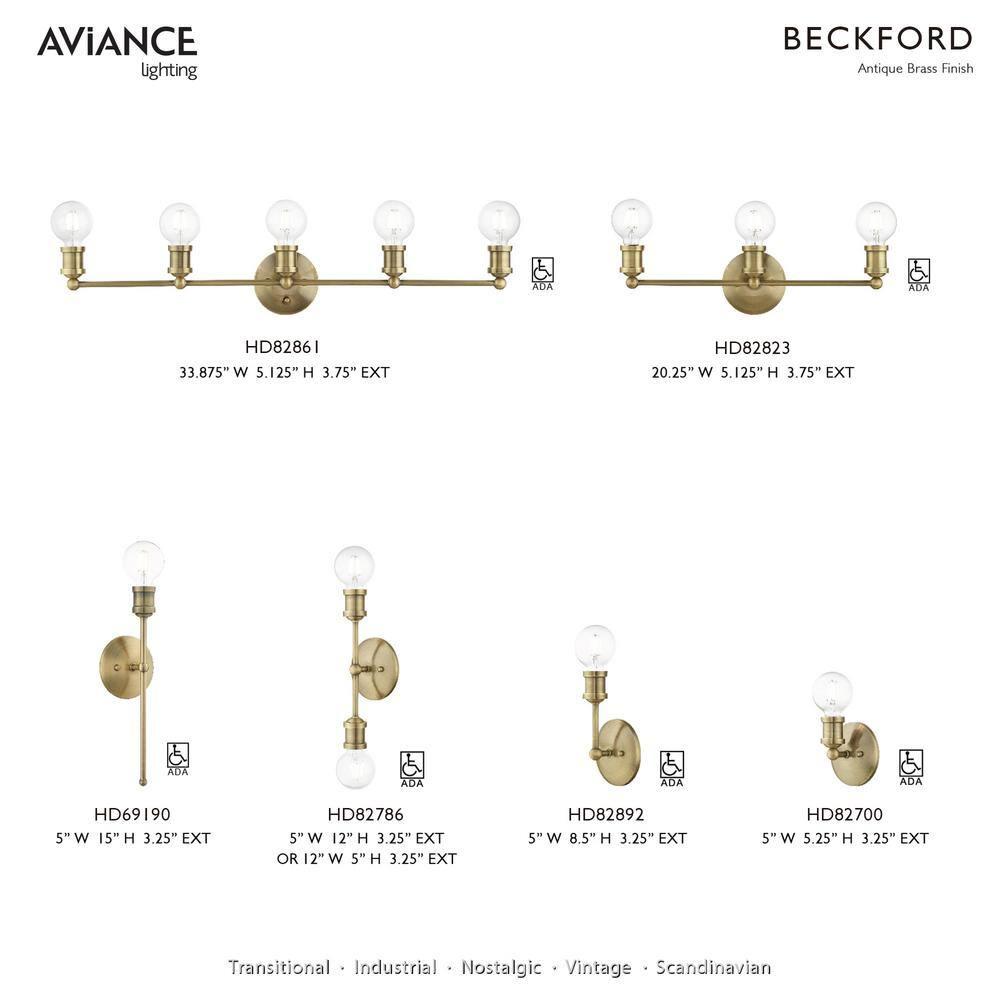 Livex Lighting Lansdale 1 - Light Vanity in  Antique Brass
