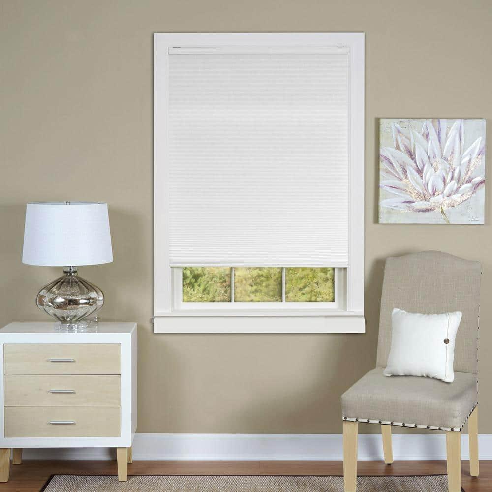 Achim Top Down Bottom Up Indoor Cordless White Polyester Light Filtering Window Cellular Shade, 64" L x 27" W