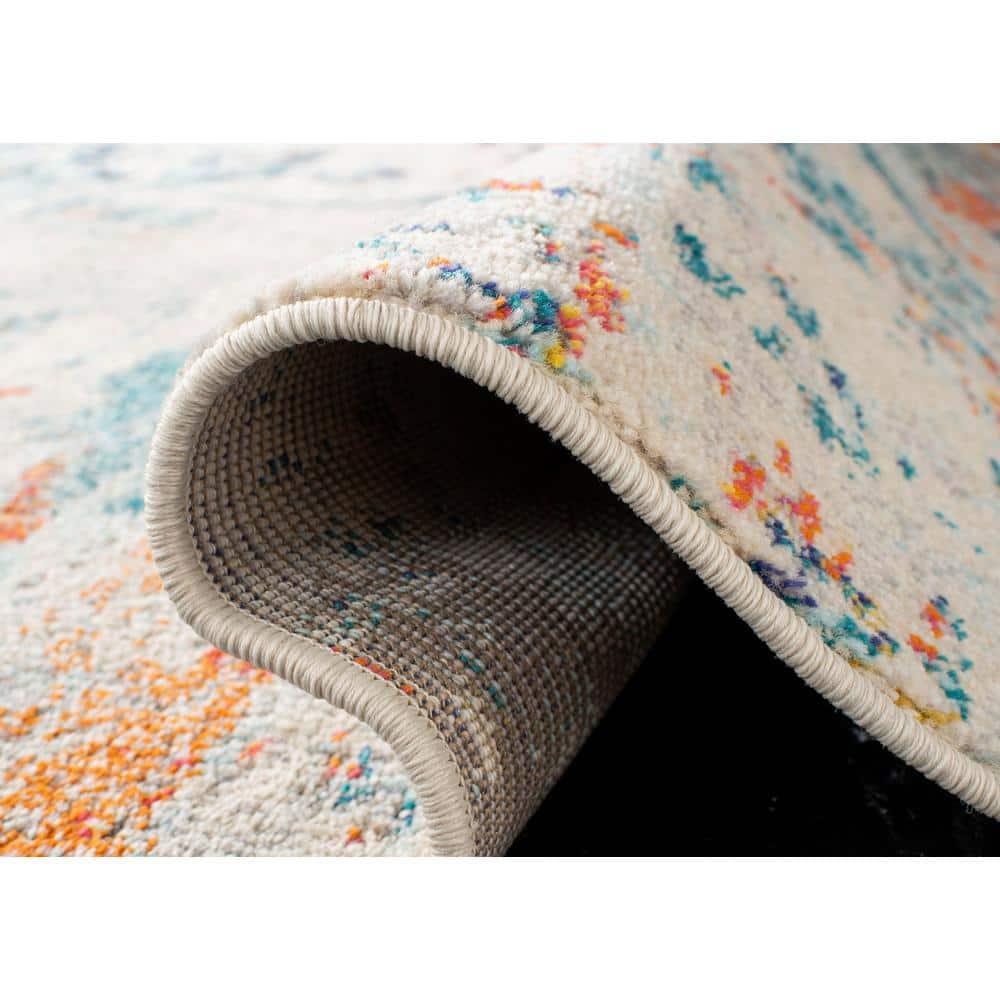 SAFAVIEH Madison Brooke Vintage Abstract Area Rug, Cream/Orange, 6' x 9'